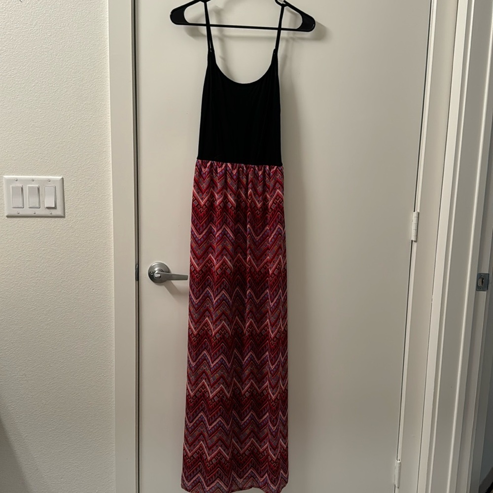 Black and red maxi dress